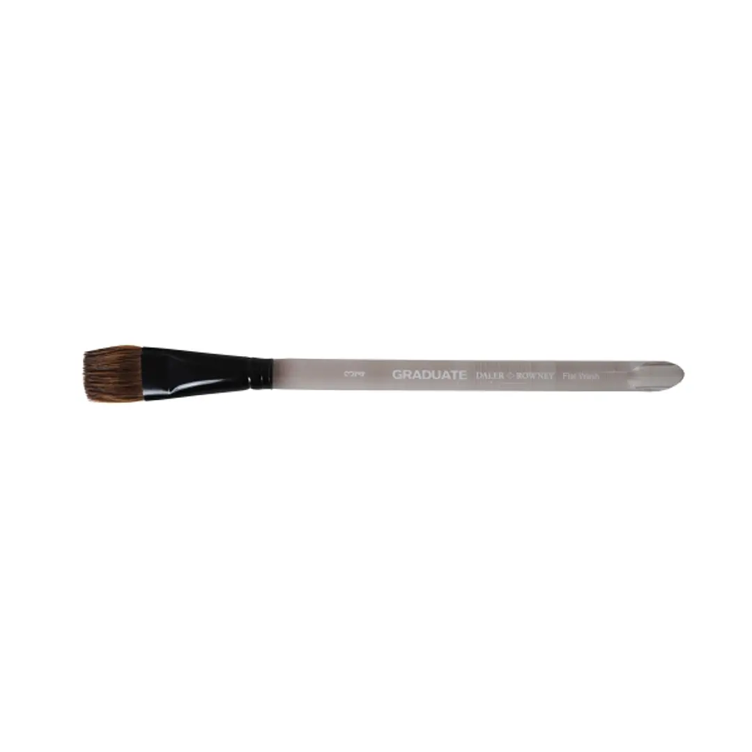 Daler Rowney Graduate Pincel Acuarela - Mezcla de Pelo de Pony y Sintetico - Mango Corto - Plano Lavis 3/4