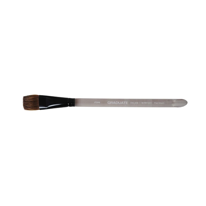 Daler Rowney Graduate Pincel Acuarela - Mezcla de Pelo de Pony y Sintetico - Mango Corto - Plano Lavis 3/4