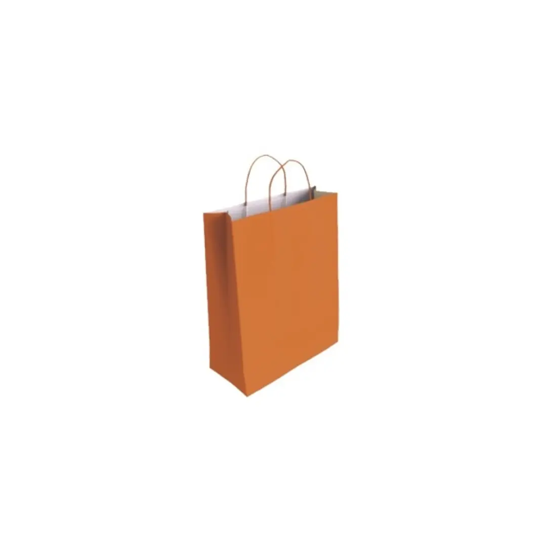 Bismark Bolsa de Papel Celulosa - Medidas 24x8x18cm - Color Naranja 1