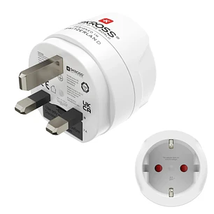 Hama Adaptador de Viaje Toma Tipo G - Potencia hasta 3250W - Hembra Tipo Schuko - Voltaje 100-250V - Color Blanco