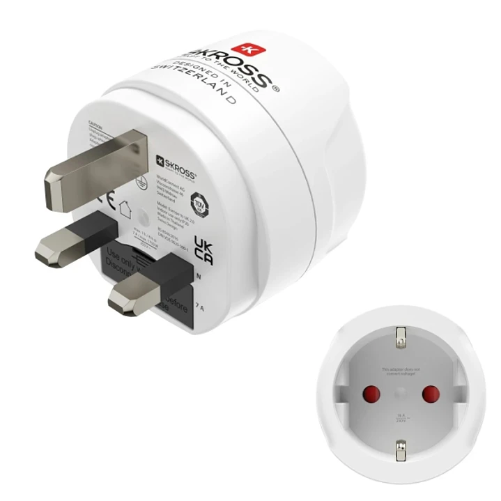 Hama Adaptador de Viaje Toma Tipo G - Potencia hasta 3250W - Hembra Tipo Schuko - Voltaje 100-250V - Color Blanco 1