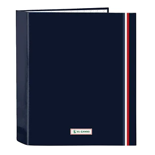 Safta el Ganso Eclipse Carpeta con 4 Anillas 40mm - Tapas Duras Forradas - Formato Folio - 270x60x330mm - Color Azul Marino