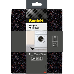 Scotch Pack de 4 Almohadillas Protectoras Antichoque - 100x100mm - Color Negro