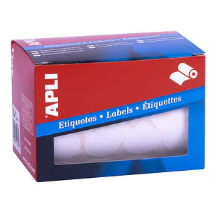 Apli Rollo Etiquetas Blancas Permanentes Ø 25.0mm
