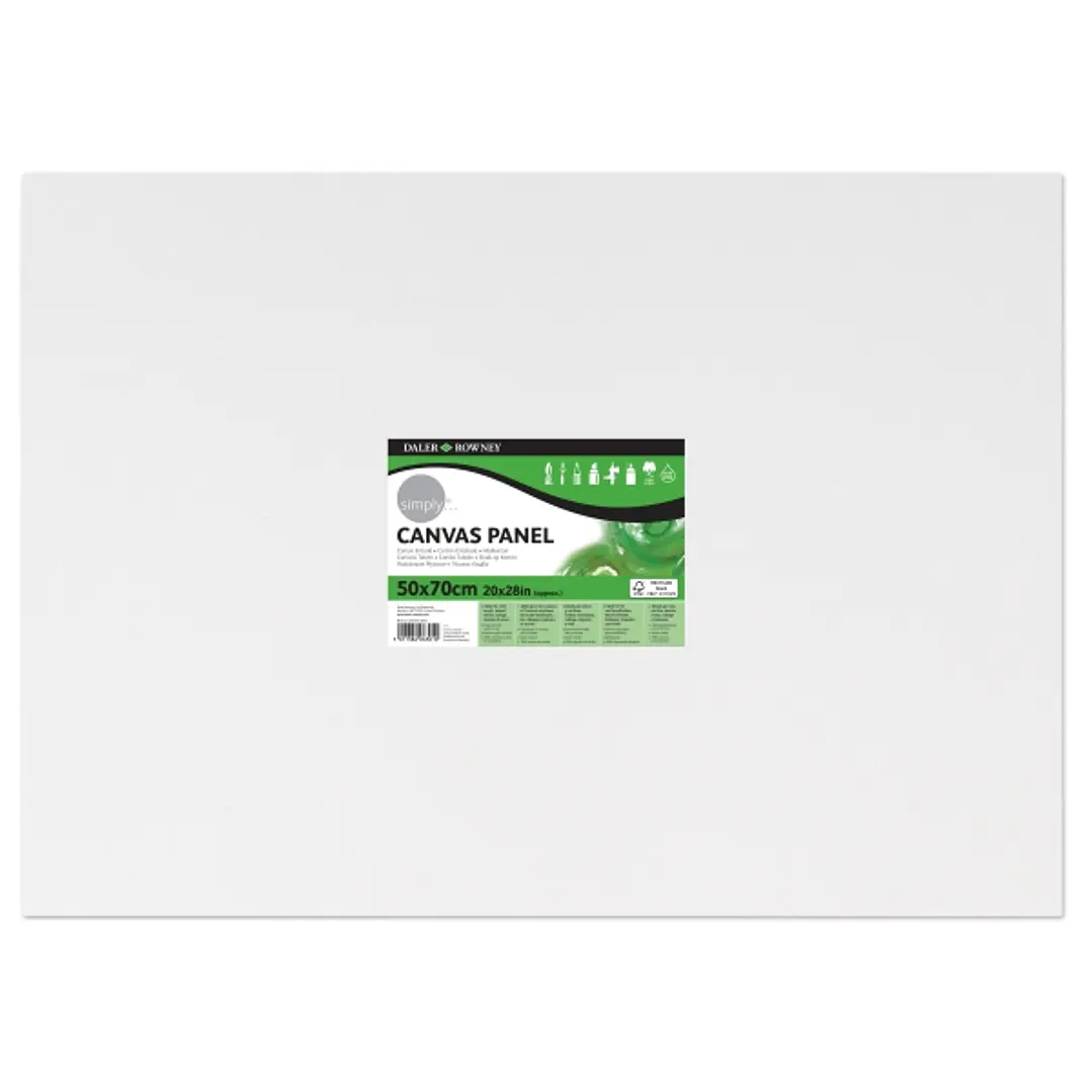 Daler Rowney Simply Carton Entelado - 250g - 50x70cm - Imprimacion Triple - Grano Medio - 100% Algodon sin Acido - 250g - Color Blanco 1