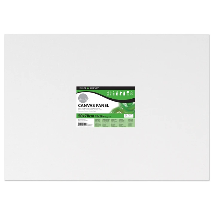 Daler Rowney Simply Carton Entelado - 250g - 50x70cm - Imprimacion Triple - Grano Medio - 100% Algodon sin Acido - 250g - Color Blanco 1