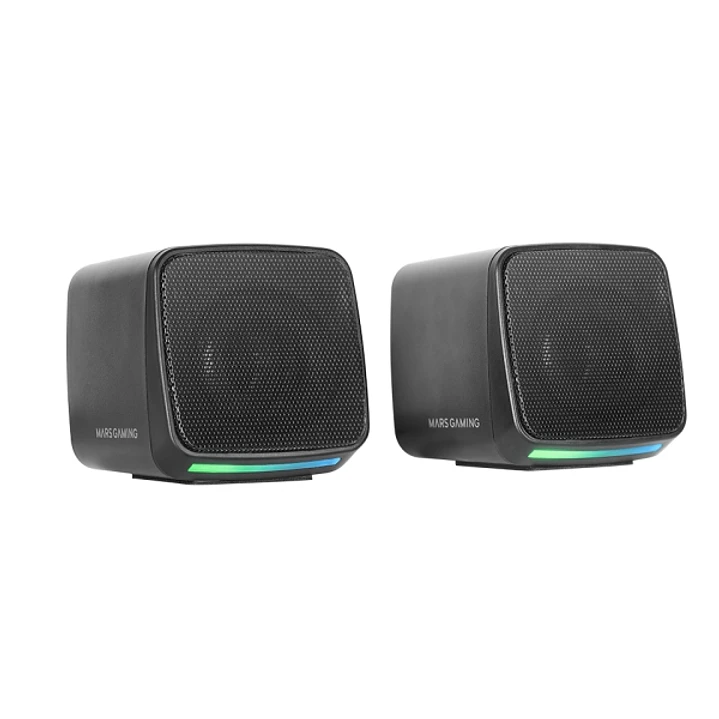 Mars Gaming MS-PRO Altavoz Compacto de 10W - Alimentacion USB - Luces RGB - Jack 3.5mm - Cable de 80cm - Color Negro 1