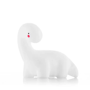 Innovagoods Lightosaurus Lampara Dinosaurio LED - Luz Quitamiedos - RGB Multicolor - Vinilo - 13x12x8cm - Color Blanco