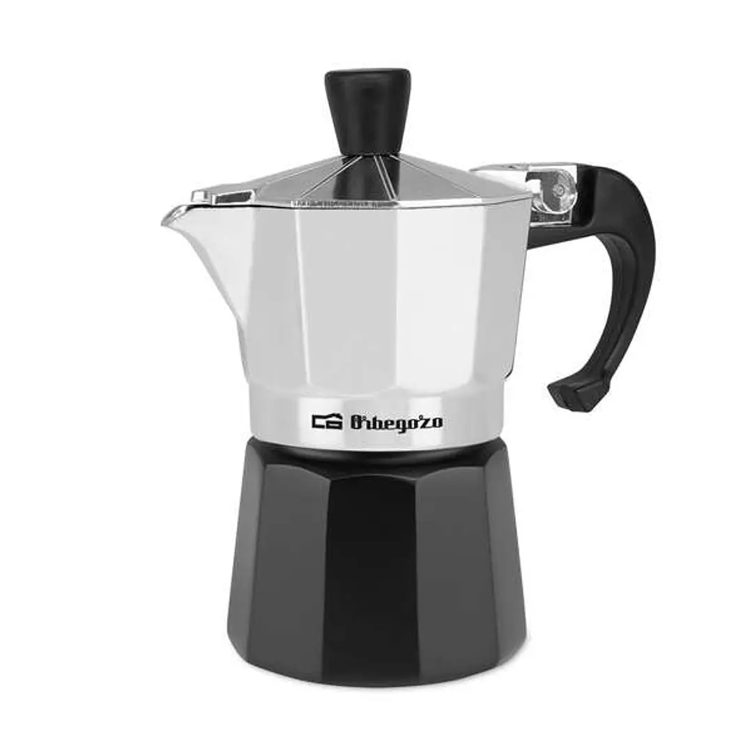 Orbegozo KFM 130 Cafetera de Aluminio Aromatica - Capacidad para una Taza - Segura y Facil de Manipular - Compatible con Diferentes Tipos de Cocinas - 1
