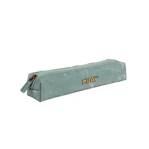 Milan Lava Mini Estuche Portatodo - Redondo - Cierre de Cremallera - 20.5x4.5x5cm - Color Verde