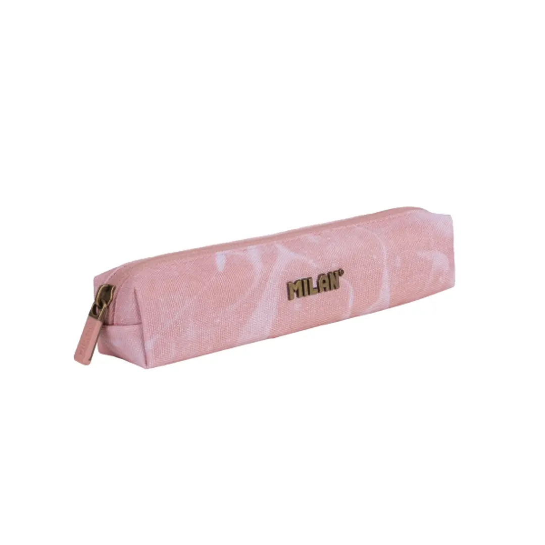 Milan Lava Mini Estuche Portatodo - Redondo - Cierre de Cremallera - 20.5x4.5x5cm - Color Rosa 1