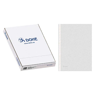 Dohe Caja de 100 Fundas Multitaladro Premium 80 Micras Folio - 16 Perforaciones - Polipropileno Rugoso - Transparentes