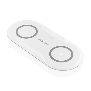 Aisens Cargador Inalambrico 15W - USB-C - Protocolo Qi - Moviles y Auriculares - Proteccion Contra Sobretension, Sobretemperatura y sobrecorriente - C