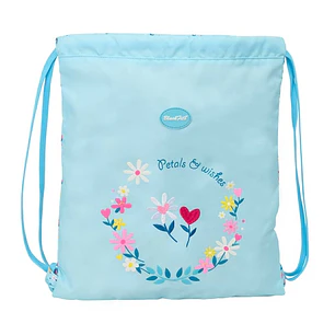 Safta Blackfit8 Petalos Saco Plano - Cierre con Cordones - Bolsillo Interior con Cremallera - 35x40x1cm - Color Azul Claro