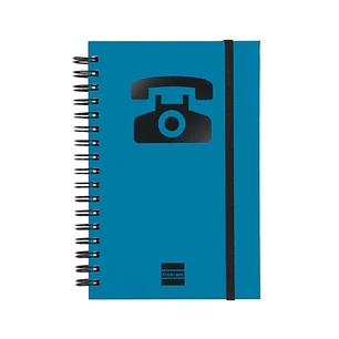 Finocam Phone Indice Telefonico - Formato 8º - 100x150mm - Tapas de Carton Forrado - Papel de 120g/m2 - Cierre con Goma Elastica - Espiral Doble Metal