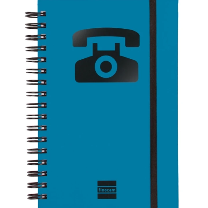 Finocam Phone Indice Telefonico - Formato 8º - 100x150mm - Tapas de Carton Forrado - Papel de 120g/m2 - Cierre con Goma Elastica - Espiral Doble Metal 1