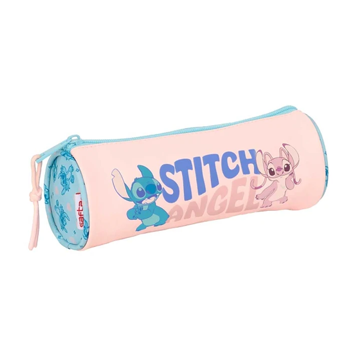 Safta Stitch Ohana Portatodo - Tirador Facil de Abrir - 1L - 200x70x70mm - Color Rosa Pastel 1