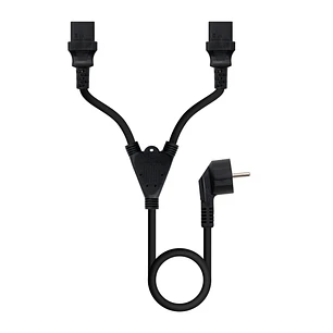 Nanocable Cable de Alimentacion CEE7 Macho a 2x C-13 Hembra 3m - Color Negro