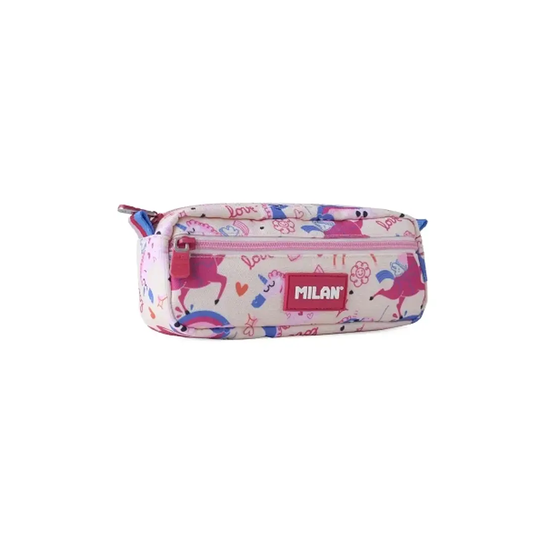 Milan Flowicorn Portatodo Rectangular - 2 Compartimentos con Cremallera 1
