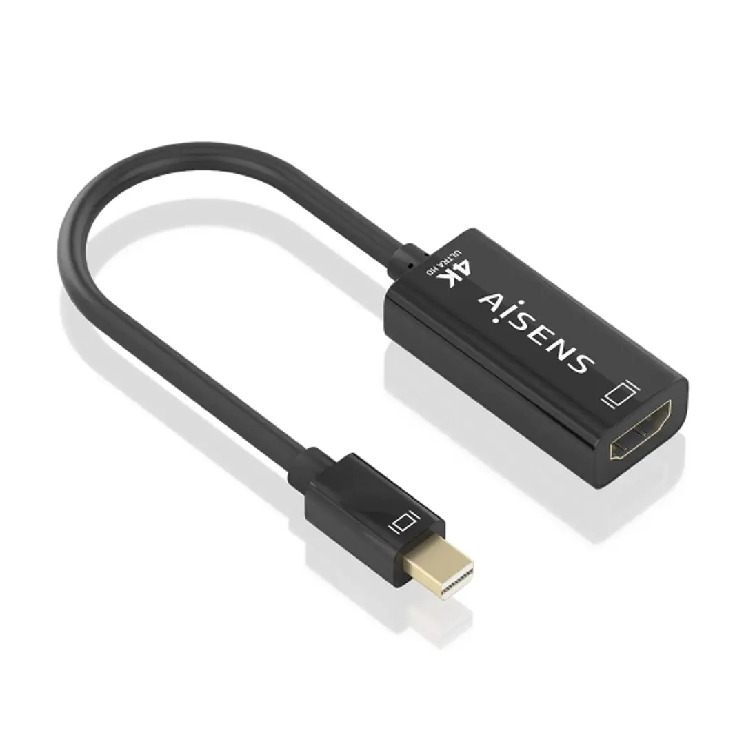Aisens Conversor MINI DP a HDMI 4K@60HZ - MINI DP/M-HDMI/H - 15cm - Color Negro 1