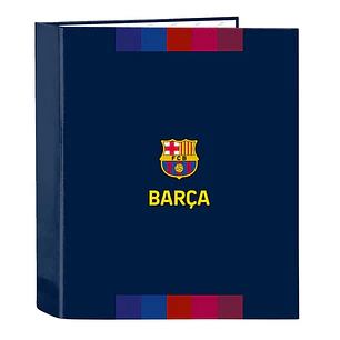 Safta F.C.Barcelona 1ª Equipacion 26/27 Carpeta de 4 Anillas de 40mm - Formato Folio - Tapas Duras Forradas - Lomo Ancho - 27x33x6cm - Color Azul Mari