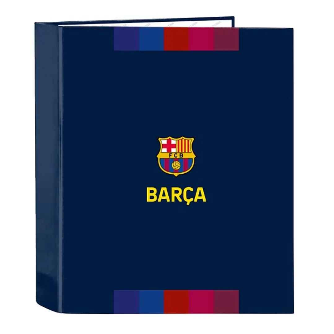 Safta F.C.Barcelona 1ª Equipacion 26/27 Carpeta de 4 Anillas de 40mm - Formato Folio - Tapas Duras Forradas - Lomo Ancho - 27x33x6cm - Color Azul Mari 1