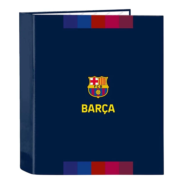 Safta F.C.Barcelona 1ª Equipacion 26/27 Carpeta de 4 Anillas de 40mm - Formato Folio - Tapas Duras Forradas - Lomo Ancho - 27x33x6cm - Color Azul Mari 1