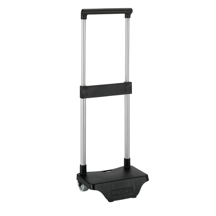 Safta Carro Portamochilas - Sujecion Universal - Material Resistente - Ruedas de PVC - Modelo Patentado - 26x10x34cm - Color Negro 1