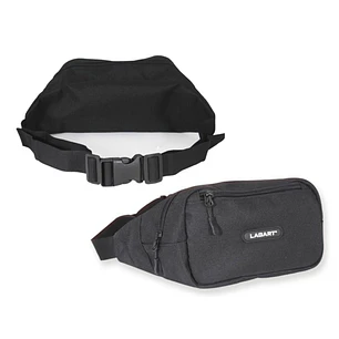 Lagart Riñonera Fabricada en Poliester 900D - Varios Bolsillos - Cinta Ajustable - Medidas 26x15x8cm - Color Negro