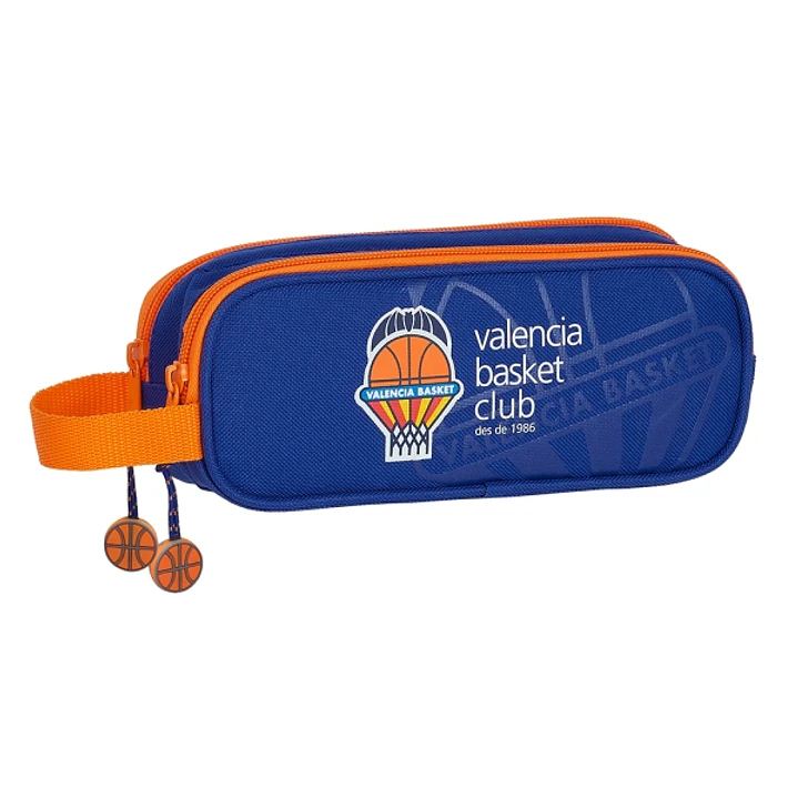 Safta Valencia Basket Portatodo - 2 Compartimentos con Cremalleras - Asa Lateral - 1L - 210x60x80mm - Color Azul Oscuro 1