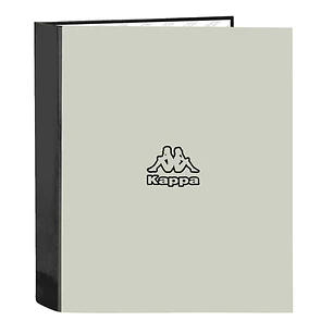 Safta Kappa Grey Carpeta con 4 Anillas 40mm - Tapas Duras Forradas - Formato Folio - 270x60x330mm - Color Negro y Gris