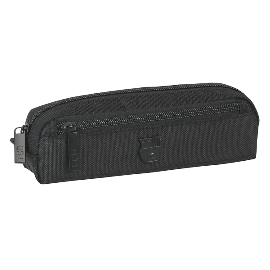 Safta F.C.Barcelona Premium Portatodo - Cremallera - Bolsillo Frontal - 0.5L - 210x40x60mm - Color Negro 1