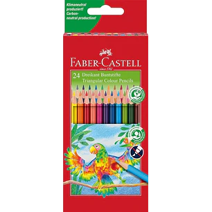Faber-Castell Super Mine Ergonomics Pack de 24 Lapices de Colores Triangulares Ergonomicos - Mina de 4mm - Resistencia a la Rotura - Colores Surtidos