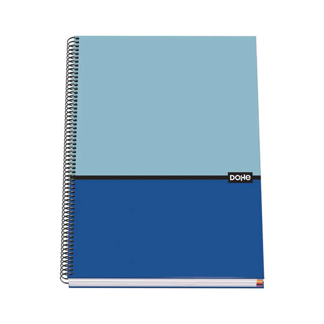 Dohe Cuaderno Espiral Tapa Dura A4 - 228x300mm - Cubierta Carton Forrado - Espiral Metalico Negro - 100 Hojas Offset 90g Microperforadas - Cuadricula  1