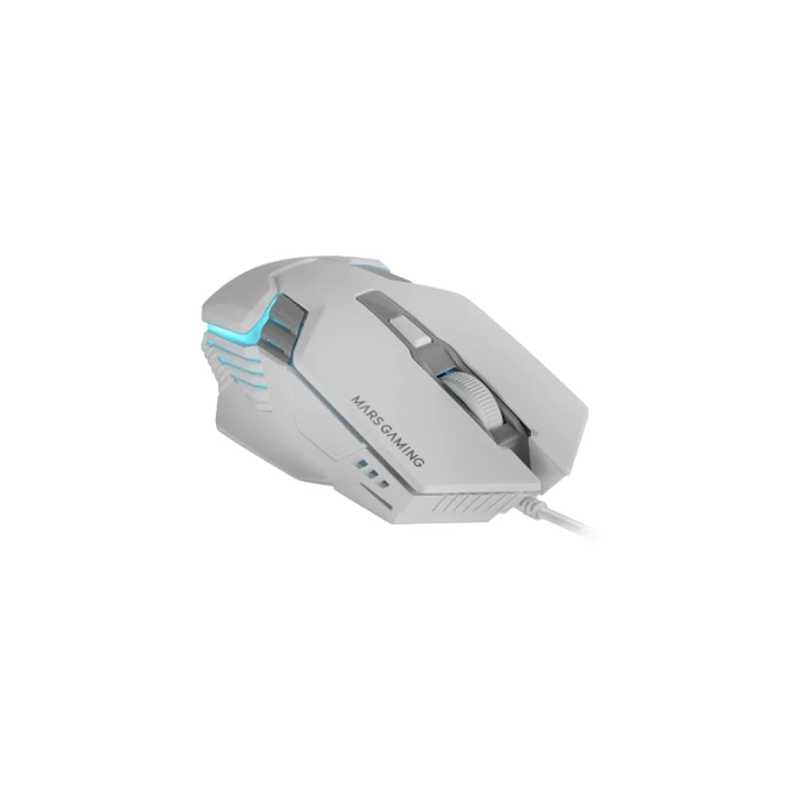 Mars Gaming MM024 Raton Gaming Optico - Sensor 4000dpi - Switches HUANO - Iluminacion RGB - 127x73x35mm - Color Blanco 1