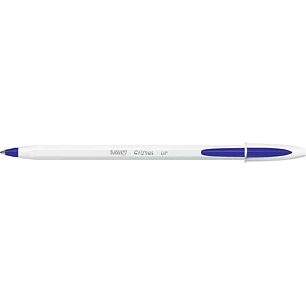 Bic Cristal Up Boligrafo de Bola - Punta de 1.2mm - Tinta con Base de Aceite - Cuerpo Blanco - Color Azul