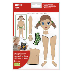 Apli Bolsa de Gomets Tematicos el Cuerpo - 26 Gomets - Adhesivo Removible - Desarrollados con Educadores - Ayuda a Identificar Partes del Cuerpo - Des
