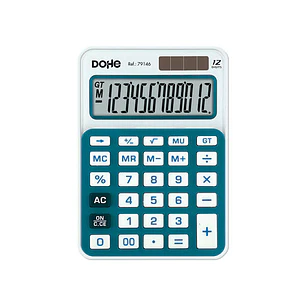 Dohe Calculadora Electronica de 12 Digitos - Alimentacion Solar y a Pilas - 4 Teclas de Memoria - Apagado Automatico - Teclas de Gran Formato - Funcio