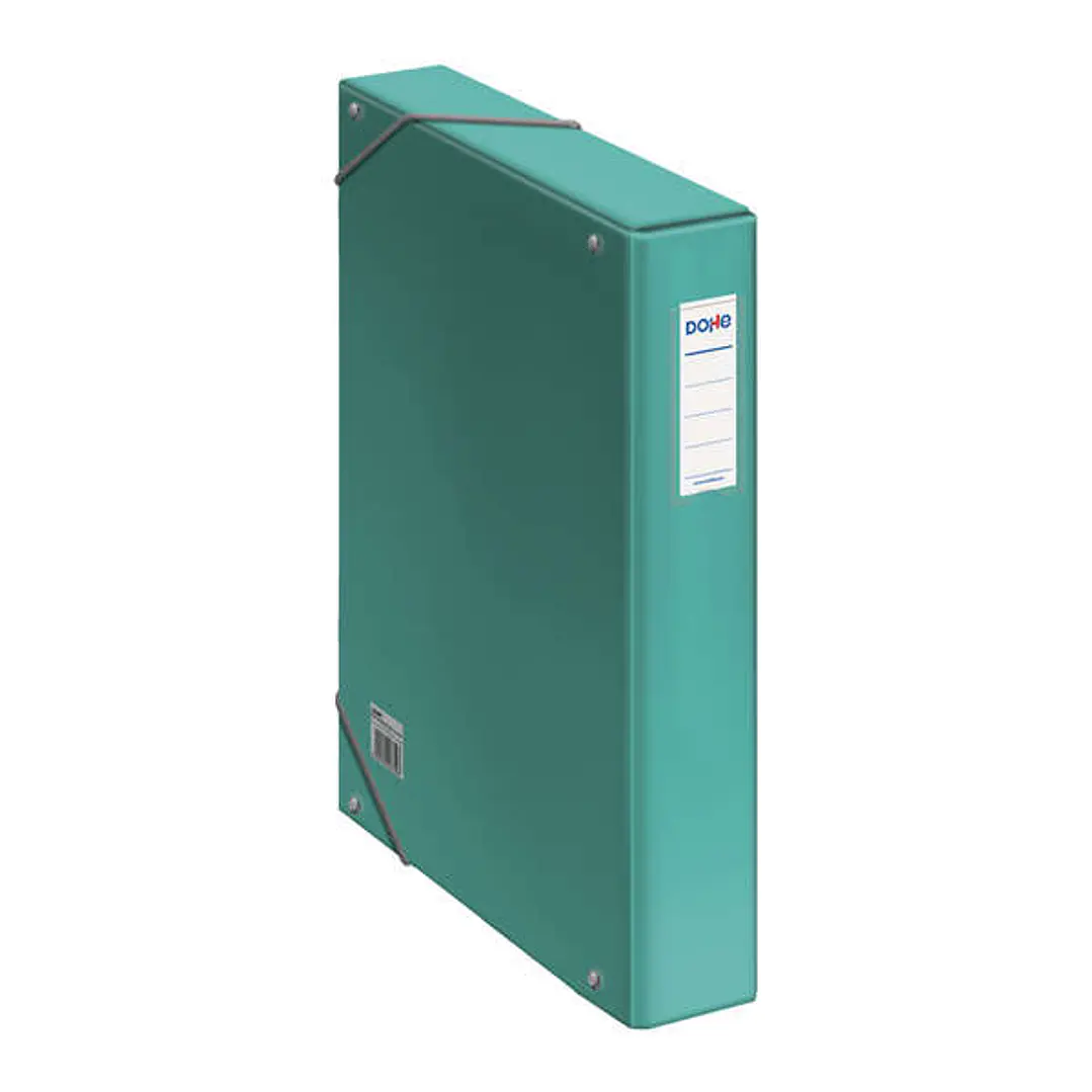 Dohe Caja de Carton Forrado con Papel Impreso y Plastificado - Tarjetero con Etiqueta en el Lomo - Sistema de Cierre con Gomas Elasticas 1