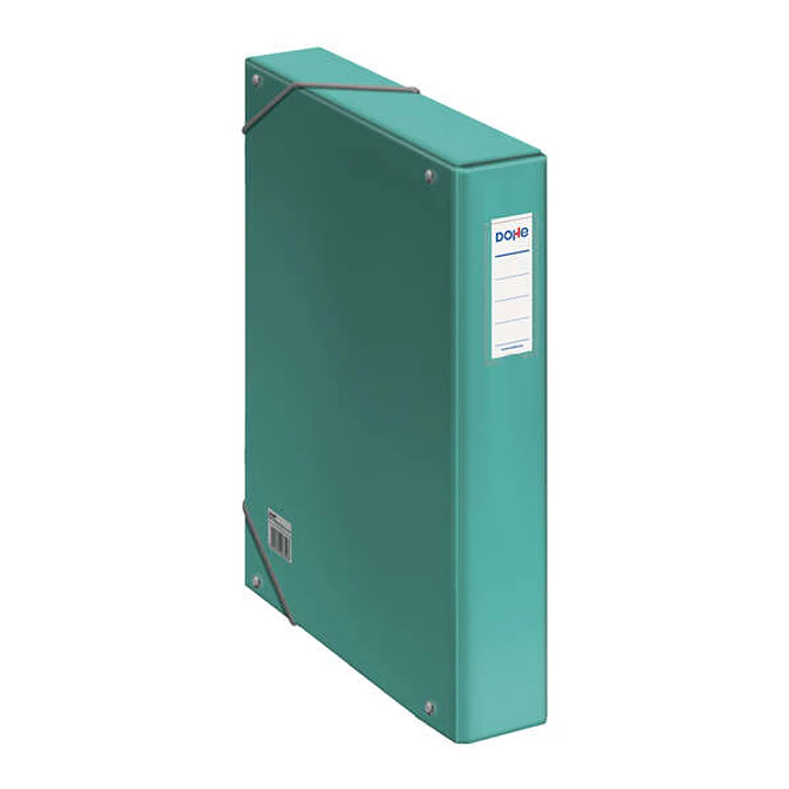 Dohe Caja de Carton Forrado con Papel Impreso y Plastificado - Tarjetero con Etiqueta en el Lomo - Sistema de Cierre con Gomas Elasticas 1