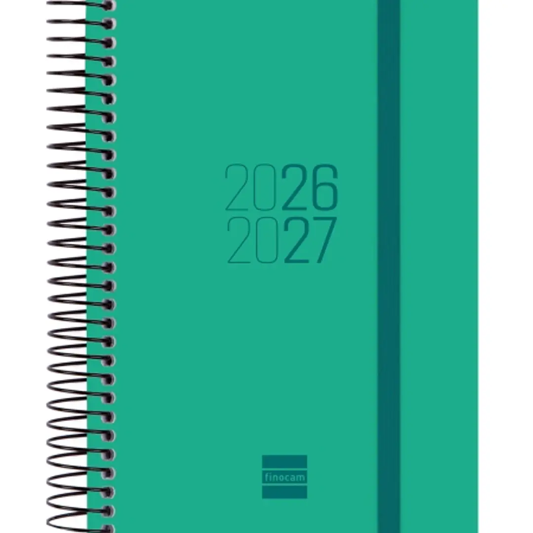 Finocam Espir Agenda Escolar 26/27 - 1 Dia por Pagina - Formato E8 - 120x171mm - Tapas de Polipropileno - Papel de 70g/m2 - Espiral Metalica - Esquina 1