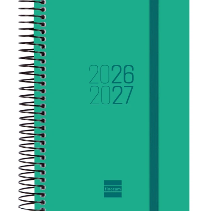 Finocam Espir Agenda Escolar 26/27 - 1 Dia por Pagina - Formato E8 - 120x171mm - Tapas de Polipropileno - Papel de 70g/m2 - Espiral Metalica - Esquina 1