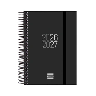 Finocam Espir Agenda Escolar 26/27 en Catalan - 1 Dia por Pagina - Formato E8 - 120x171mm - Tapas de Polipropileno - Papel de 70g/m2 - Espiral Metalic