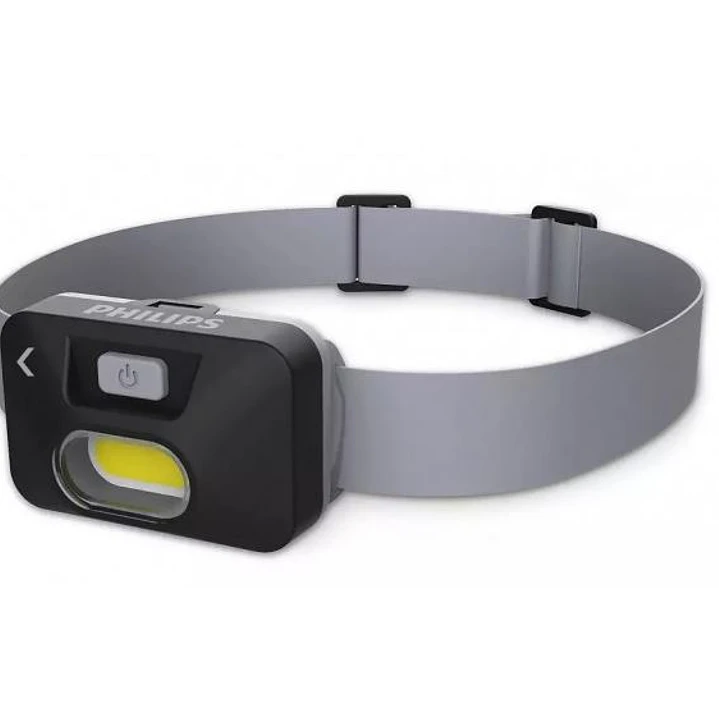 Philips Linterna Frontal LED - Cinta para la Cabeza - 130 Lumenes - Manos Libres - Color Negro y Gris 1