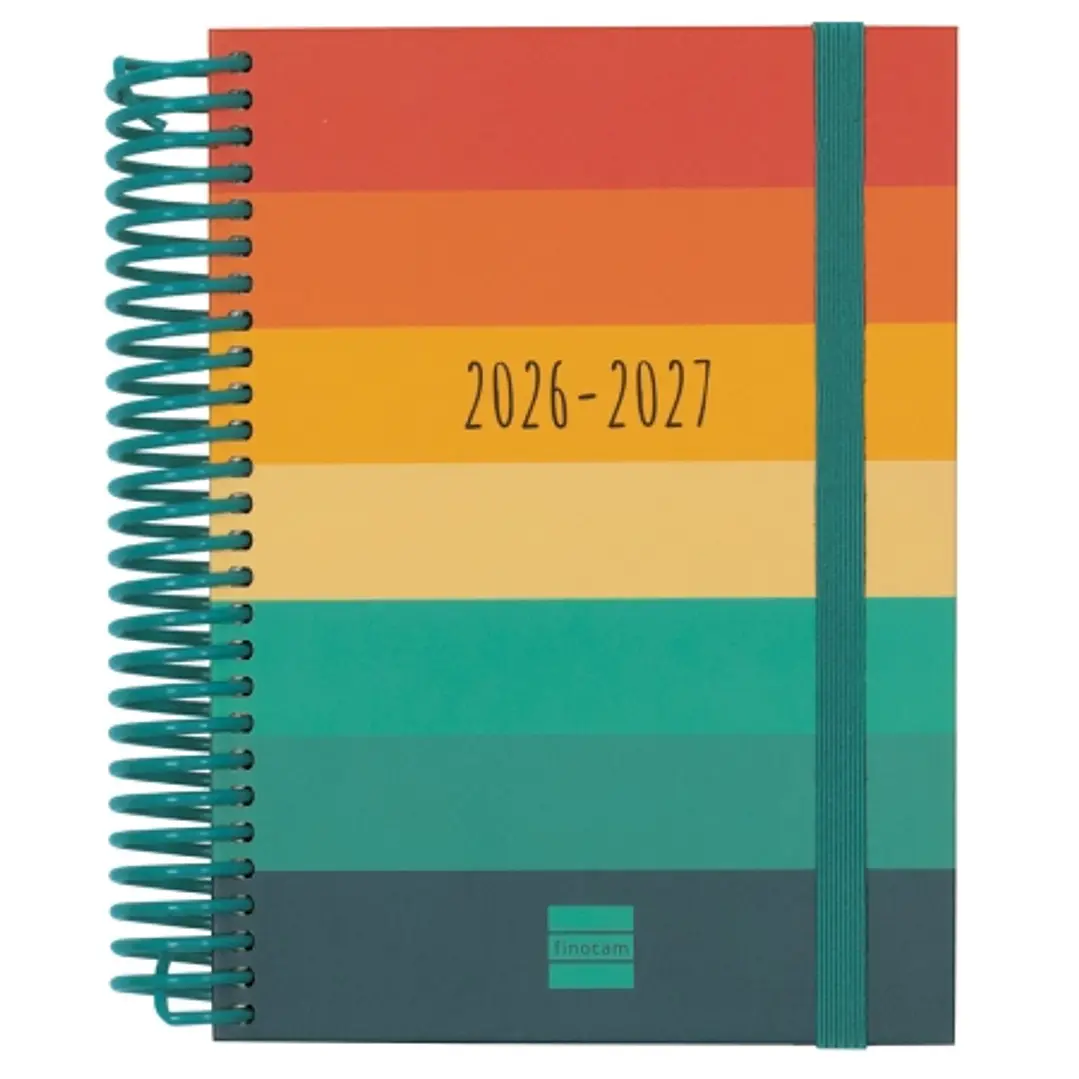 Finocam Diva Agenda Escolar 26/27 en Catalan - 1 Dia por Pagina - Formato 8º - 120x164mm - Tapas de Carton Forrado - Papel de 80g/m2 - Espiral - Esqui 1