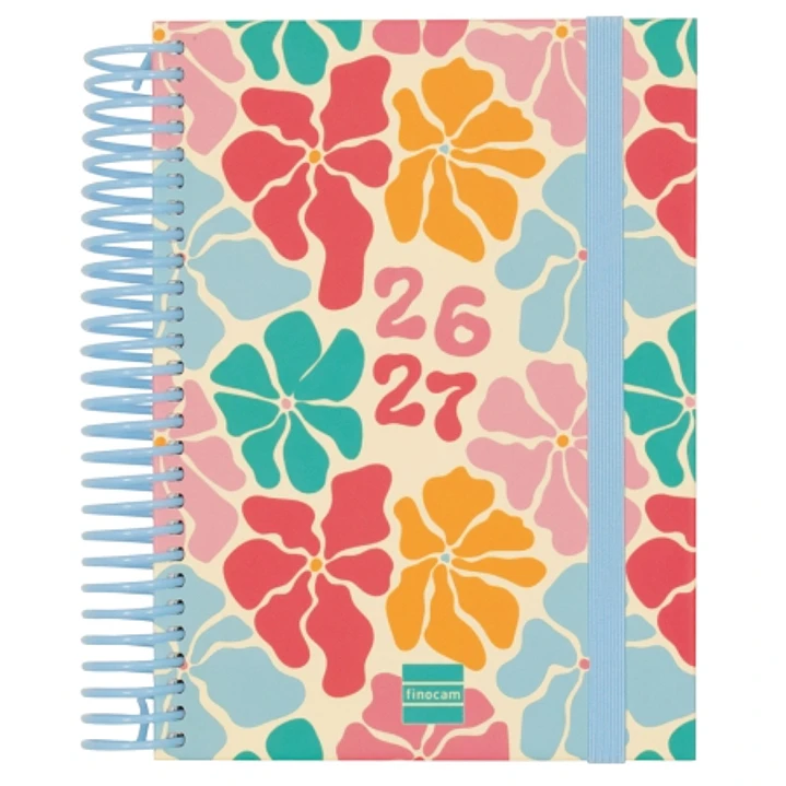 Finocam Diva Agenda Escolar 26/27 en Catalan - 1 Dia por Pagina - Formato 8º - 120x164mm - Tapas de Carton Forrado - Papel de 80g/m2 - Espiral - Esqui 1