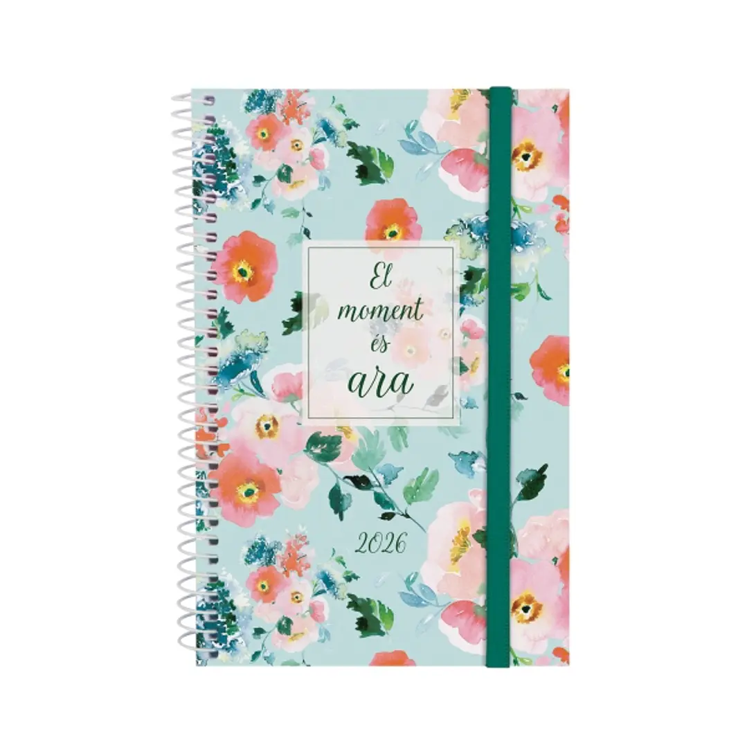 Finocam Design Collection Agenda de Espiral en Catalan - Anual 2026 - Tapa Ligera - Formato E5 - 124x14x181mm - Semana Vista Horizontal - Tematica de  1