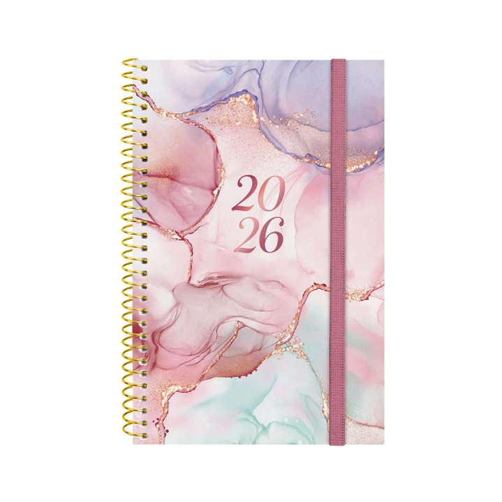 Finocam Design Collection Agenda de Espiral en Catalan - Anual 2026 - Tapa Ligera - Formato E5 - 124x14x181mm - Semana Vista Horizontal - Color Varios 1
