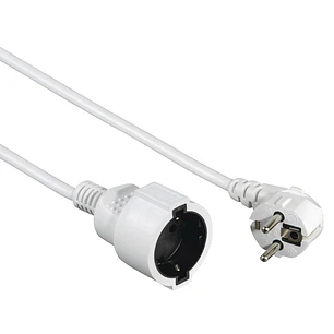 Hama  Cable de Alimentacion Alargador Acodado - Potencia Maxima 3680W - Longitud 3m - Seccion 1.5mm2 - Schuko CEE7 - Color Blanco