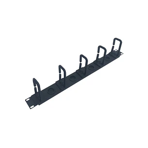 WP Guia 1U Cableado con 5 Anillos - Plastico - sin Tapa - 490x15x55mm - Color Negro